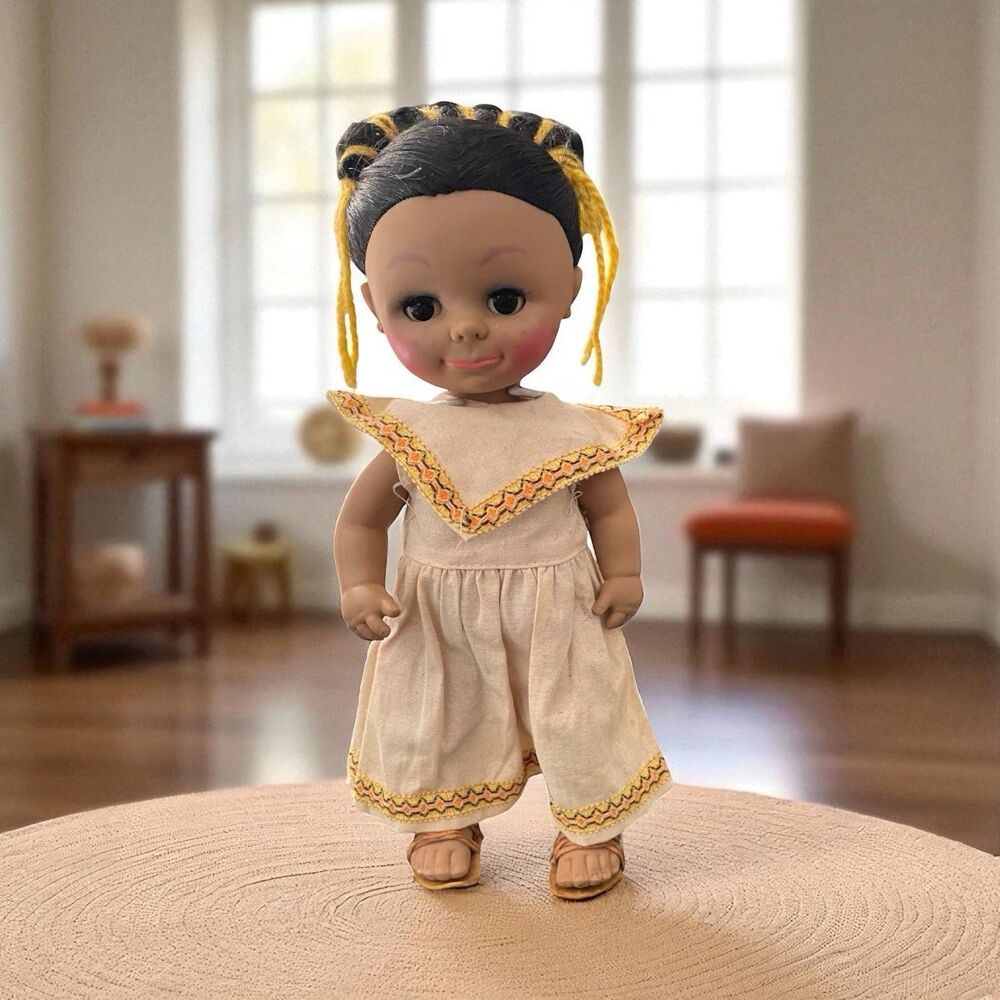 Vintage Indigenous (to The Americas) Doll With Stand 13.5 in